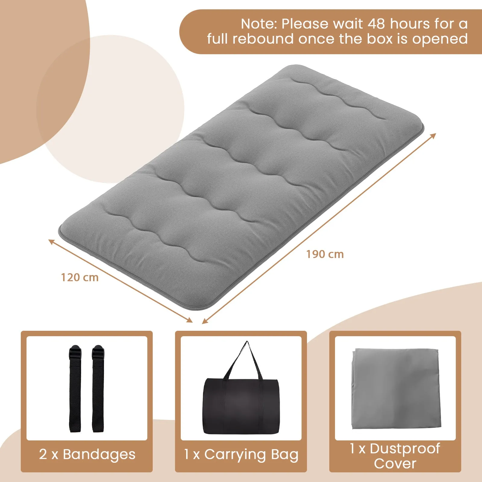 Japanese Floor Mattress with Washable Cover and Carry Bag