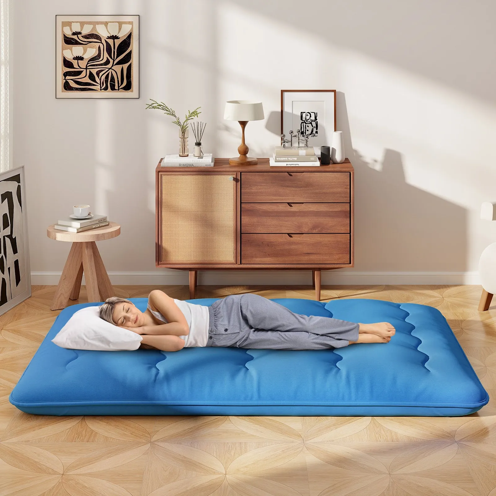 Japanese Floor Mattress with Washable Cover and Carry Bag