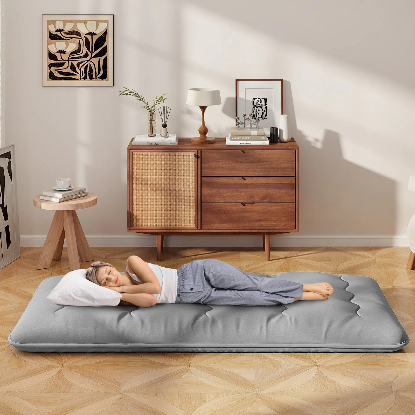 Japanese Floor Mattress with Washable Cover and Carry Bag