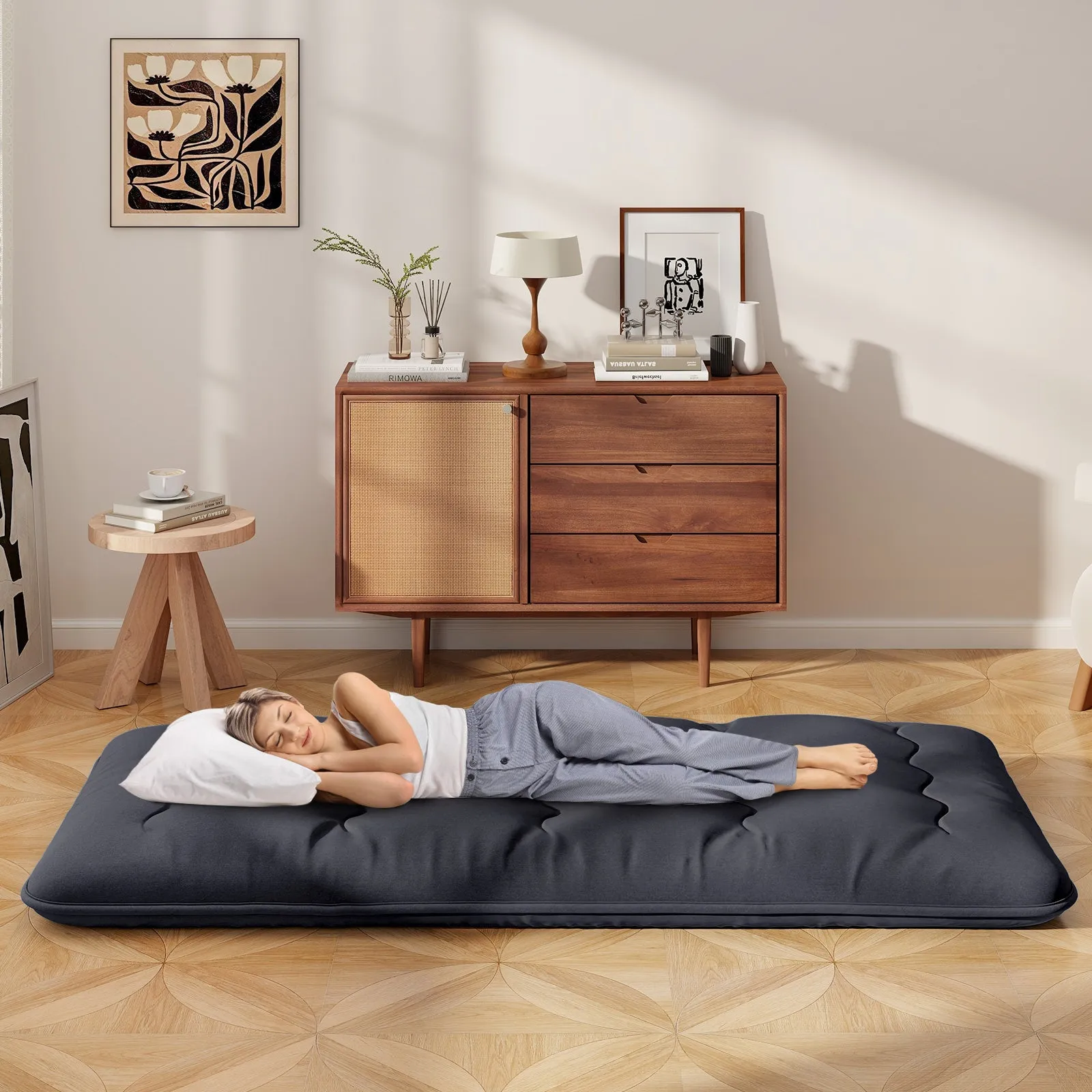 Japanese Floor Mattress with Washable Cover and Carry Bag
