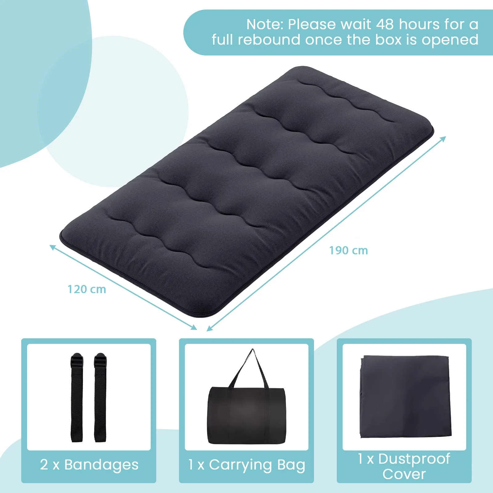 Japanese Floor Mattress with Washable Cover and Carry Bag