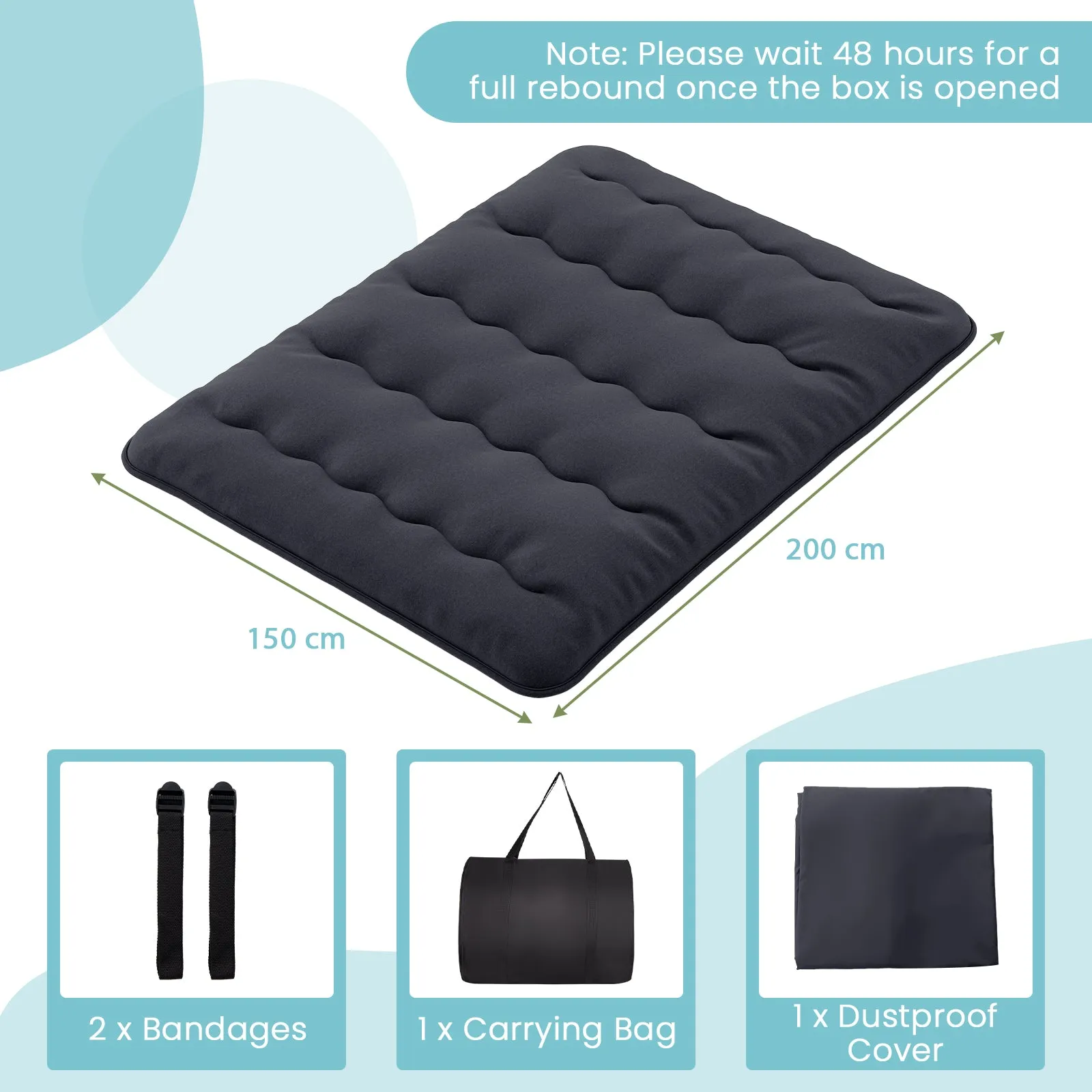 Japanese Floor Mattress with Washable Cover and Carry Bag