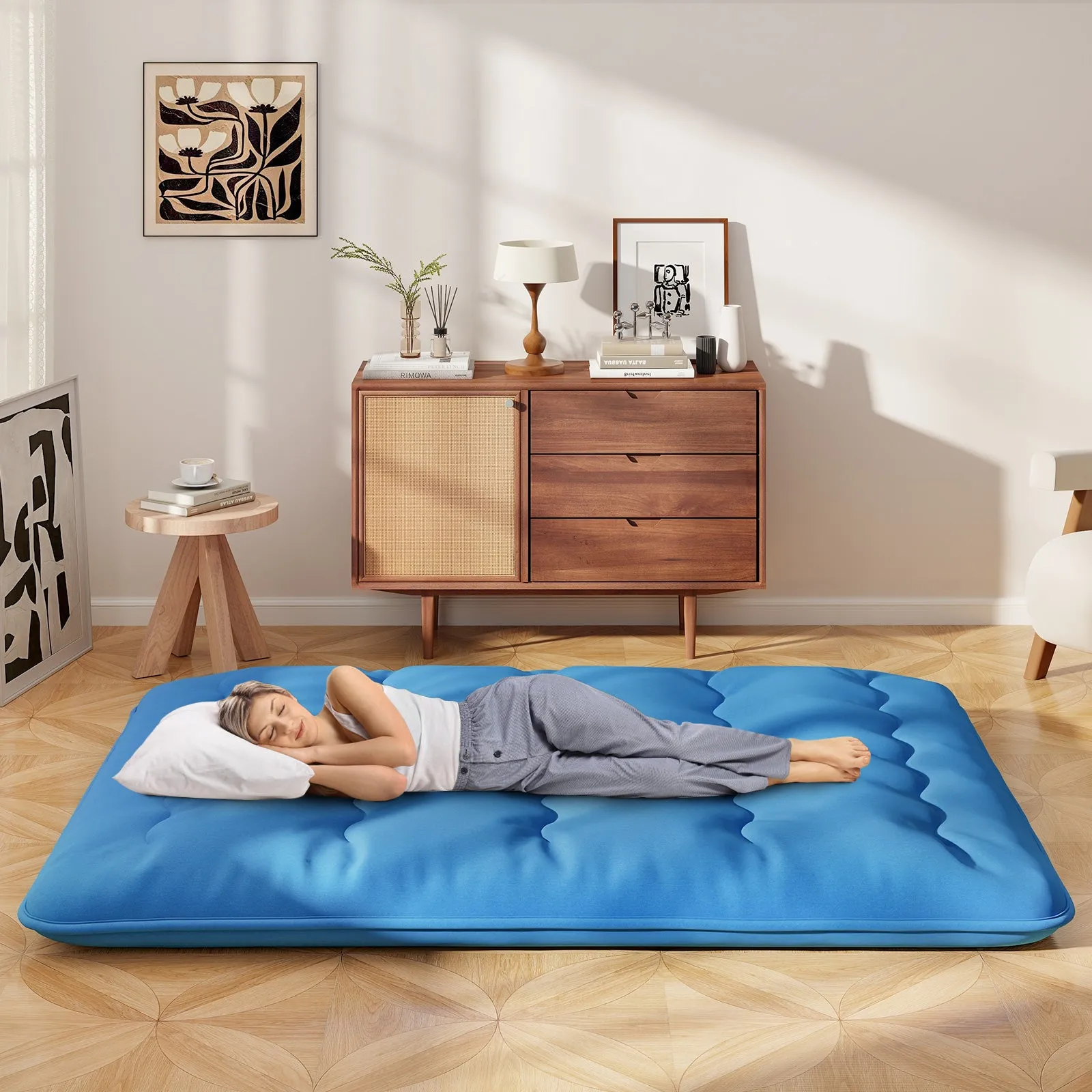 Japanese Floor Mattress with Washable Cover and Carry Bag