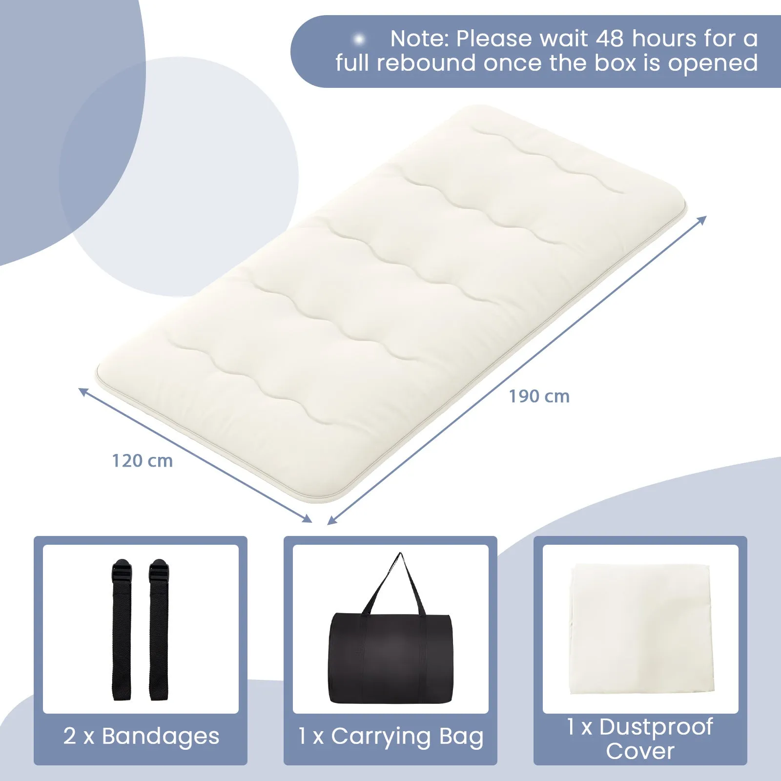 Japanese Floor Mattress with Washable Cover and Carry Bag