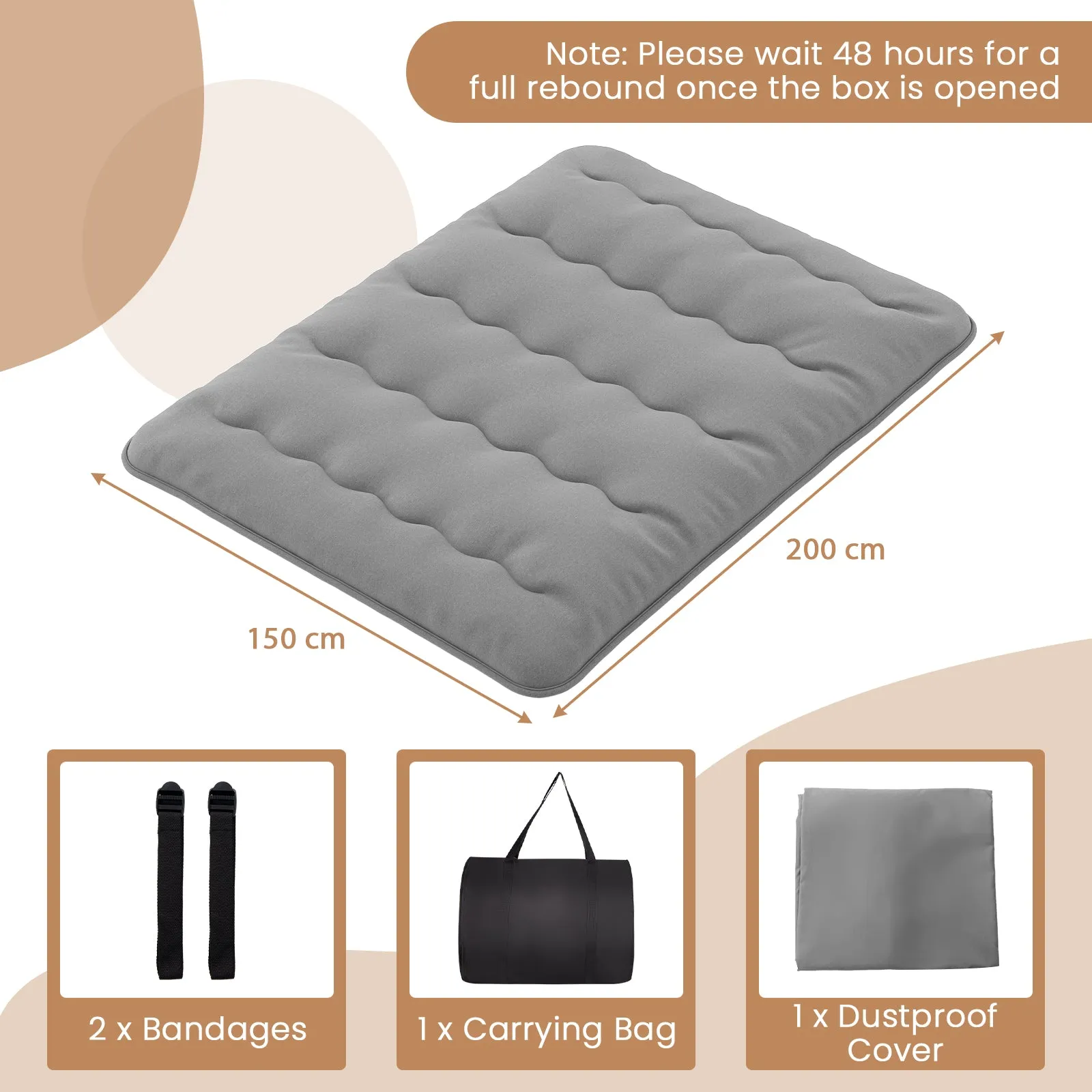 Japanese Floor Mattress with Washable Cover and Carry Bag