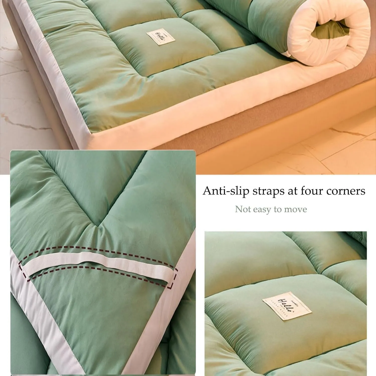 Japanese Futon Mattress,Thicken Sleeping Pad,Guest Mattress for Floor,Soft Sofa Bed,Queen/King Size Futon,Portable Roll Up Travel Camping(B,Twin(35.4"X80"))