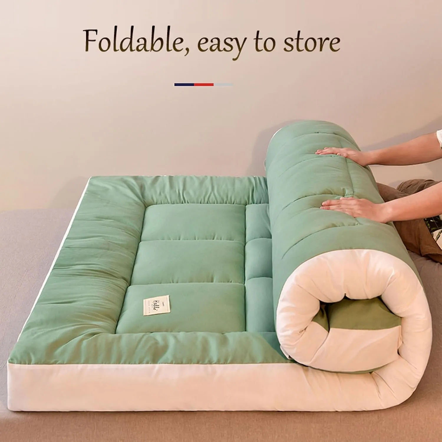 Japanese Futon Mattress,Thicken Sleeping Pad,Guest Mattress for Floor,Soft Sofa Bed,Queen/King Size Futon,Portable Roll Up Travel Camping(B,Twin(35.4"X80"))