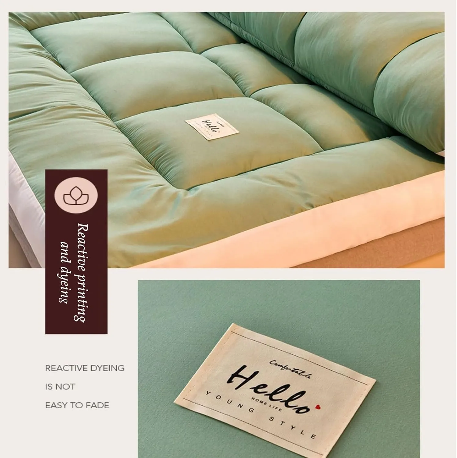Japanese Futon Mattress,Thicken Sleeping Pad,Guest Mattress for Floor,Soft Sofa Bed,Queen/King Size Futon,Portable Roll Up Travel Camping(B,Twin(35.4"X80"))
