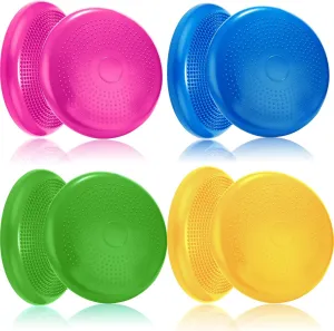 Jerify 4 Pcs Wiggle Seat Flexible Inflated Wobble Cushion Stability Balance Pad Balance Disc Sensory Seat for Men Women Fitness Physical Exercise Improving Posture Home Office