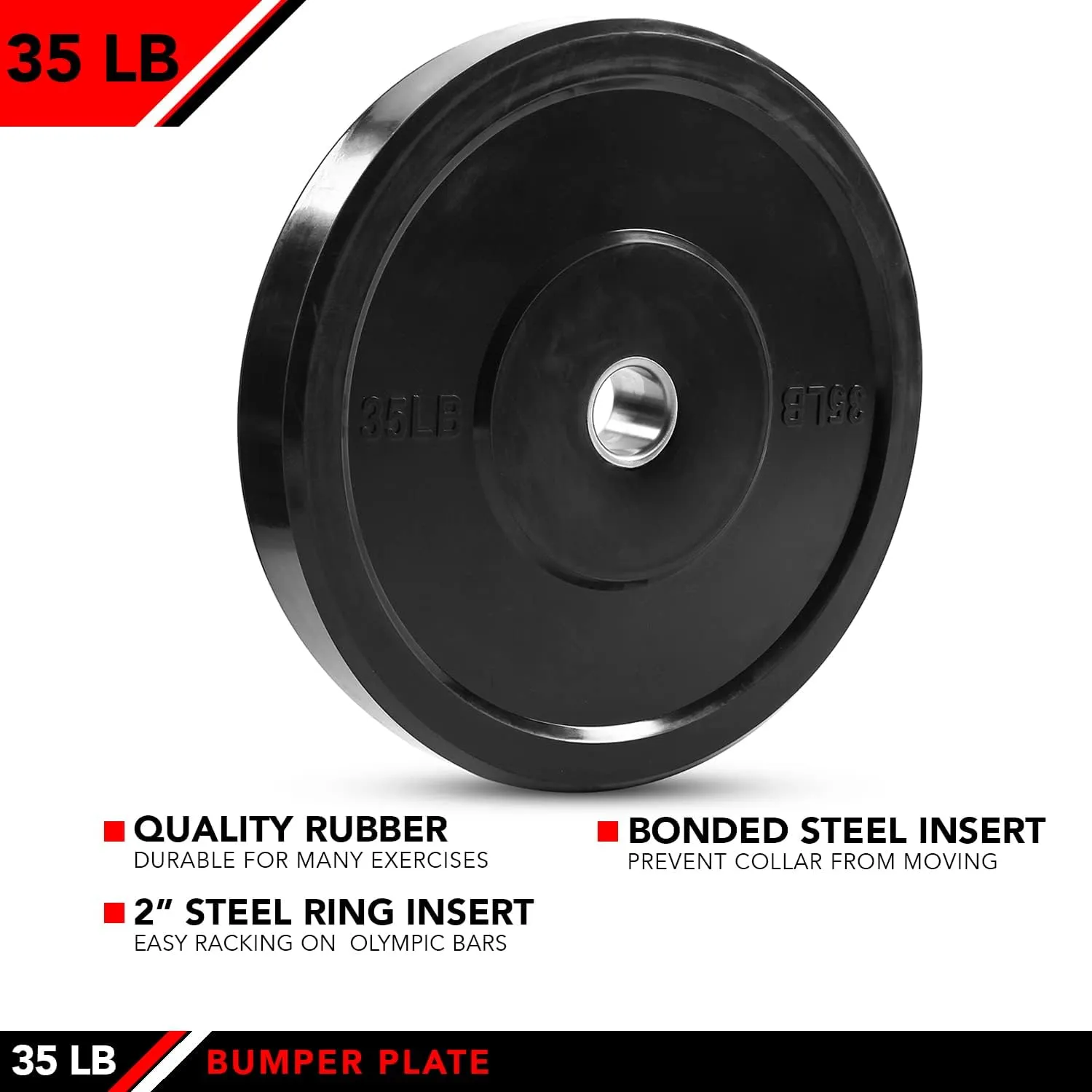 JFIT Olympic 2" Cast Iron Grip Plate OR 2" Rubber Bumper Plates for Barbell - Singles OR Pairs - 6 Weights Available (2.5lbs to 45lbs) Plates for Strength Training, Weightlifting, Bodybuilding