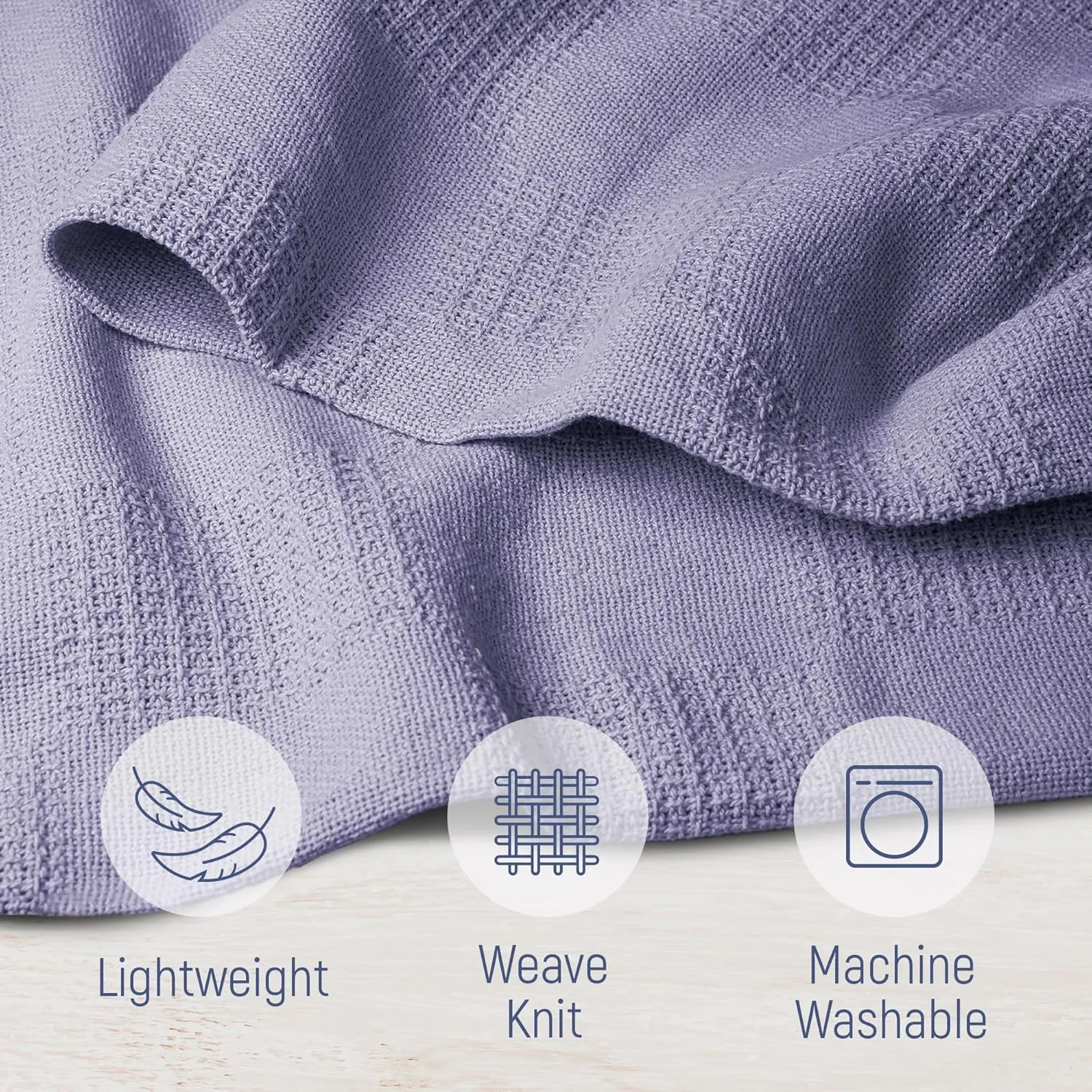 JMR 100% Cotton Blanket - Lightweight Summer Blanket King Size (108x90) - Thermal Throw for Bed, Sofa, Summer and All Seasons (Sky Blue)