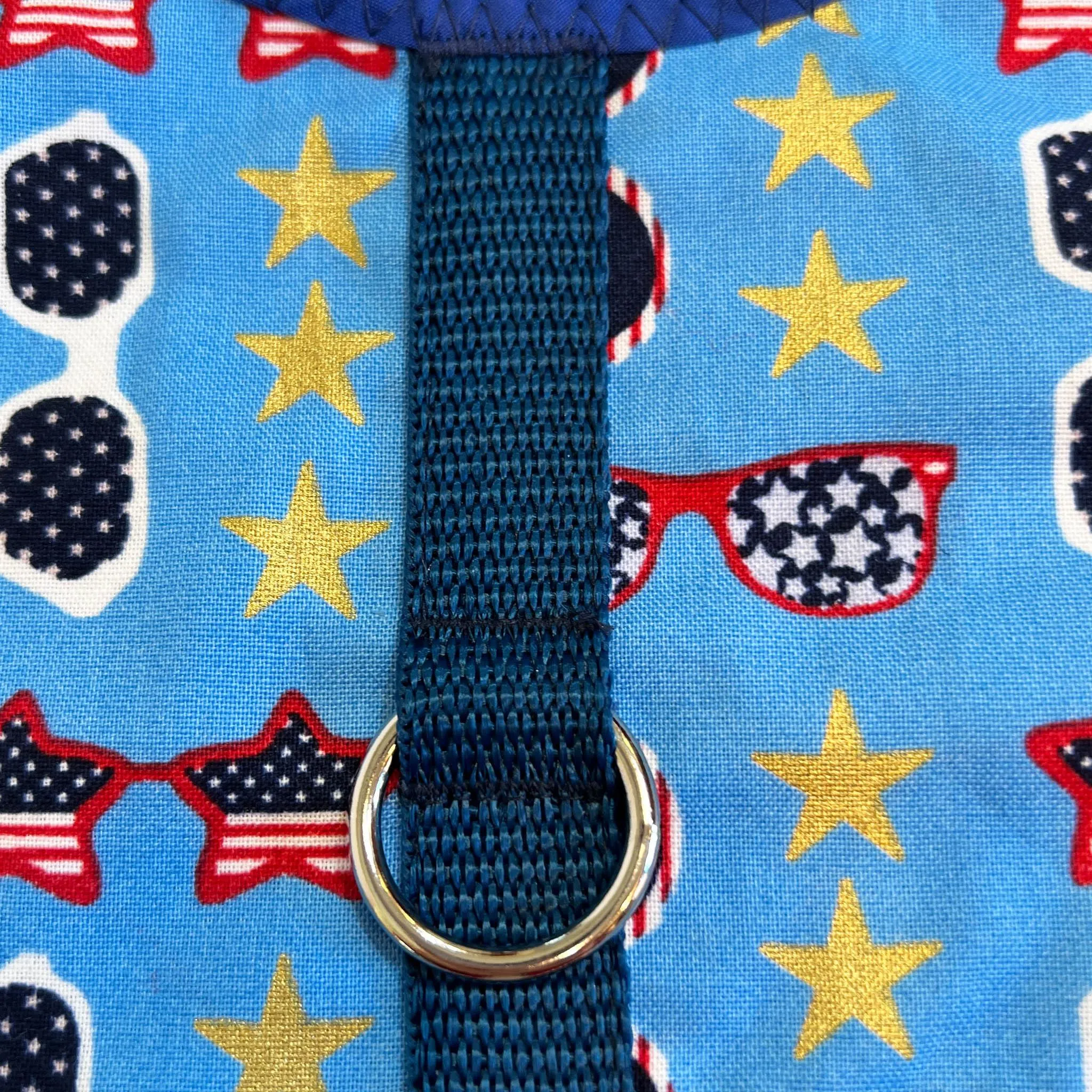 July 4th Patriotic Sunglasses Print Dog Vest Harness