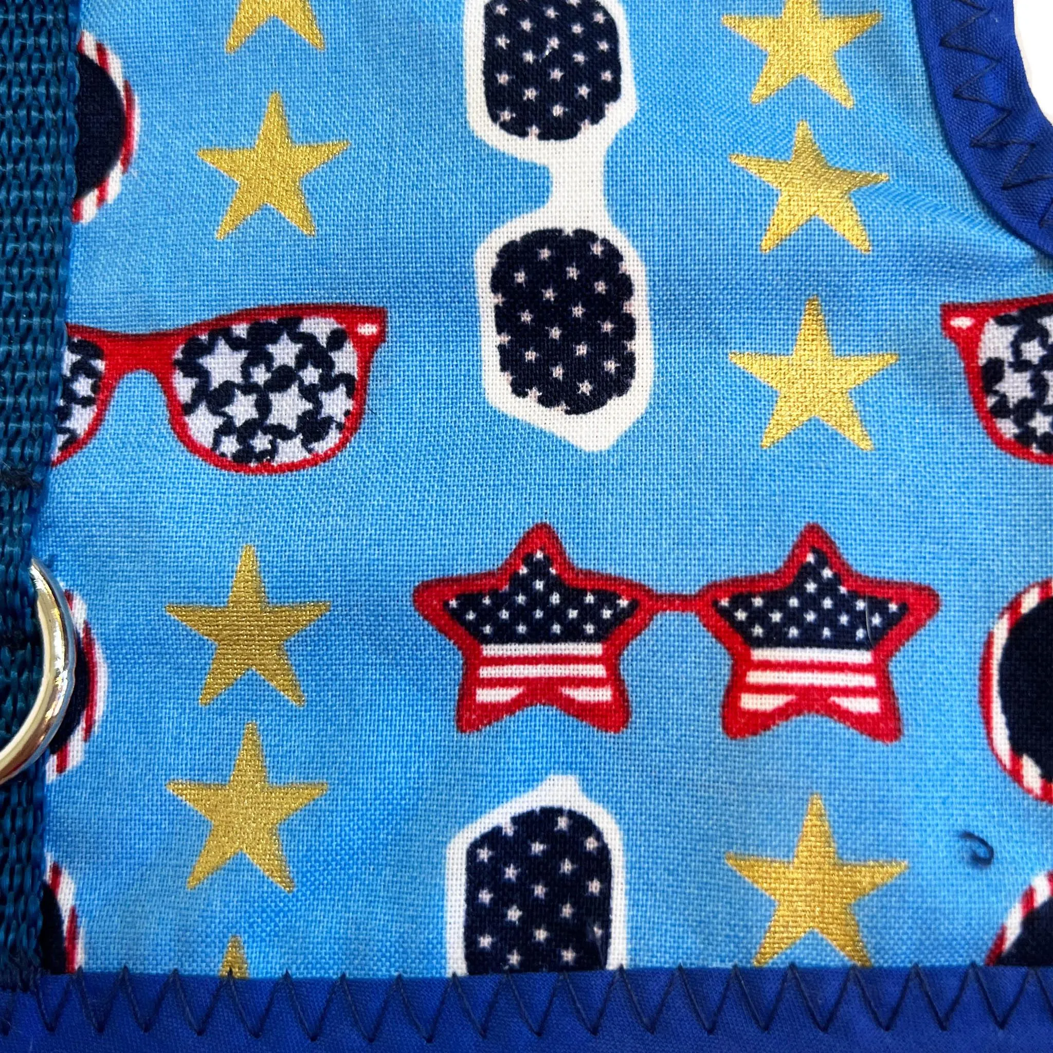 July 4th Patriotic Sunglasses Print Dog Vest Harness