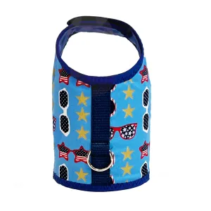 July 4th Patriotic Sunglasses Print Dog Vest Harness