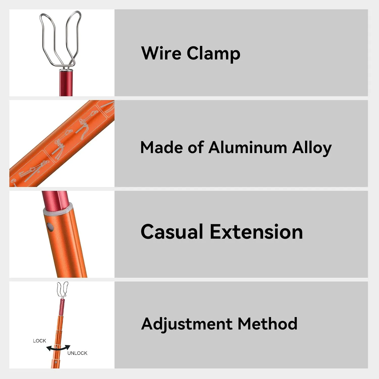 KAILAS Stick Clip Up Rock Climbing Quickdraws Carabiners Climbing Accessories Grabber Reacher Tool Lightweight Extendable