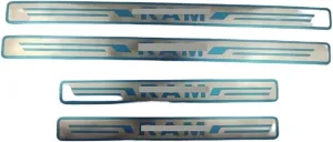 Kick Panels 4Pcs/Lot Stainless Steel Fit for Dodge Fit for Ram 1500 2500 4000 2016-2021 Door Sill Threshold Pedal Cover Trims Welcome Scuff Plate Car Door Sill Pedal