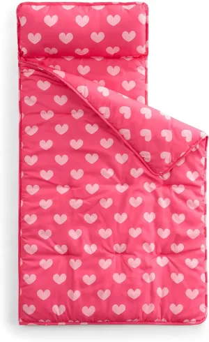 Kids Sleeping Bag Nap Mat with Pillow & Blanket – 3-in-1 Machine Washable Quilted Mat for Toddlers – Portable with Handles – 20" x 50" for Daycare, Preschool, Travel, & Sleepovers