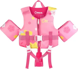 Kids Swim Vest Toddler Floaties Fit 20-44 Lbs Boys and Girls,Kids Swimming Training Vest Adjustable Safety Strap,Toddler Swim Vests with Shoulder Harness Arm Wings for Age 1-6 Years
