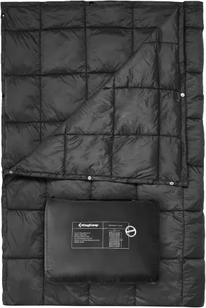 KingCamp Down Camping Blanket - Lightweight, Multifunctional Quilt for Camping with Snap Button, Portable for Stadium, Travel, Airplane, Picnic, Indoor & Outdoor, Provides Warmth