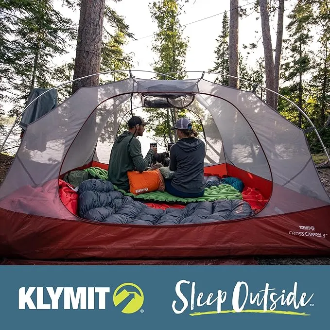 KLYMIT Insulated Static V Inflatable Sleeping Pad | Comfortable, Lightweight, Easy to Inflate, Portable Air Bed Mattress for Camping, Backpacking and Hiking — Coyote Sand