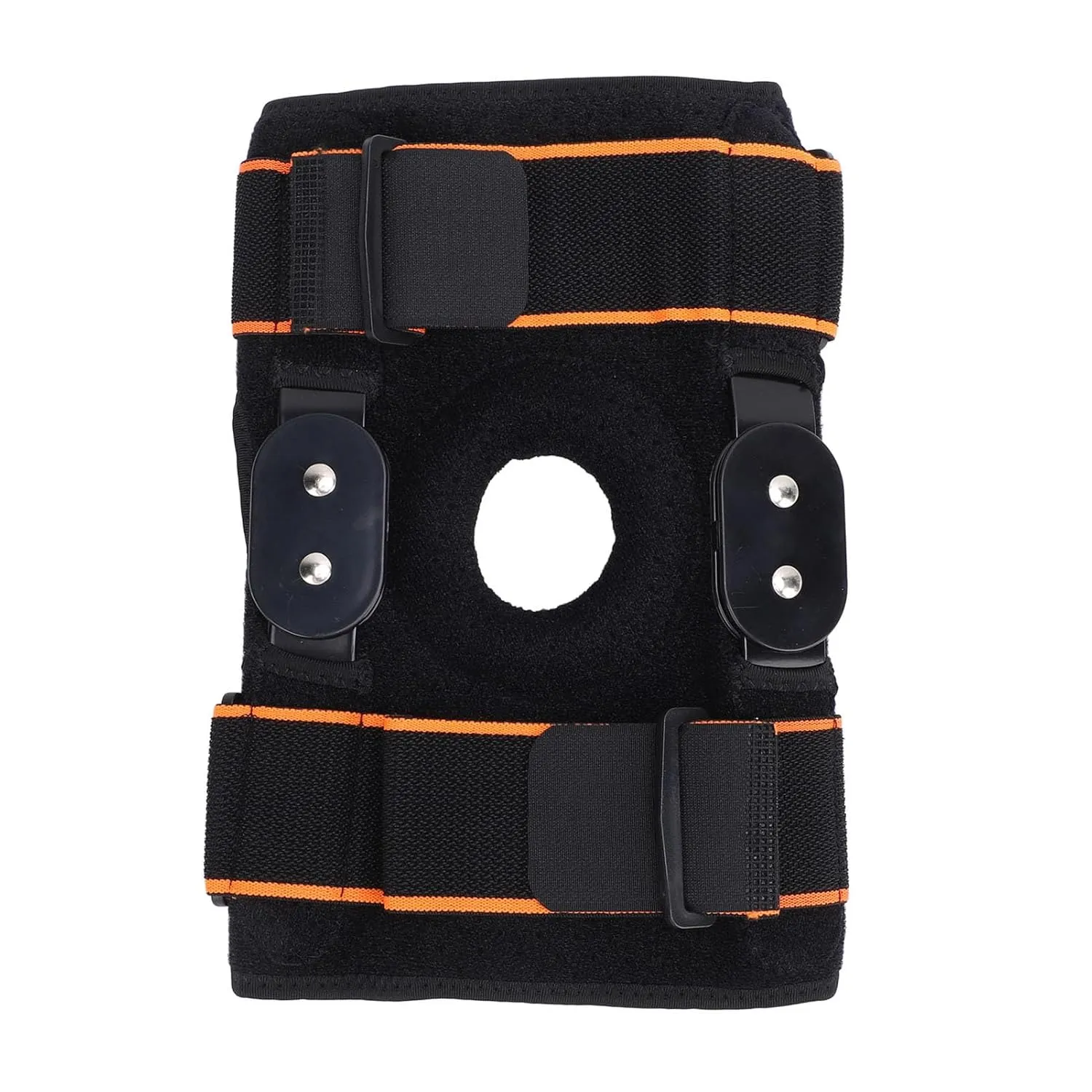 Knee Brace,Protective Knee Pad Foldable Aluminum Plate Shock Absorbing Anti Slip Strap Breathable Knee Brace for Running Basketball Riding (Orange Red)