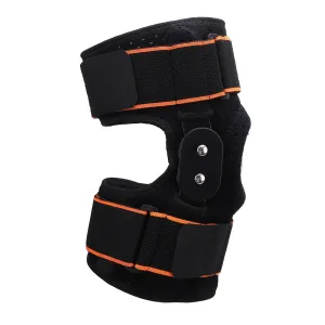 Knee Brace,Protective Knee Pad Foldable Aluminum Plate Shock Absorbing Anti Slip Strap Breathable Knee Brace for Running Basketball Riding (Orange Red)