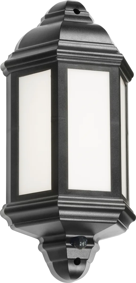 Knightsbridge LANT3BKP 230V IP54 LED Half Wall Lantern with Photocell Sensor - Black
