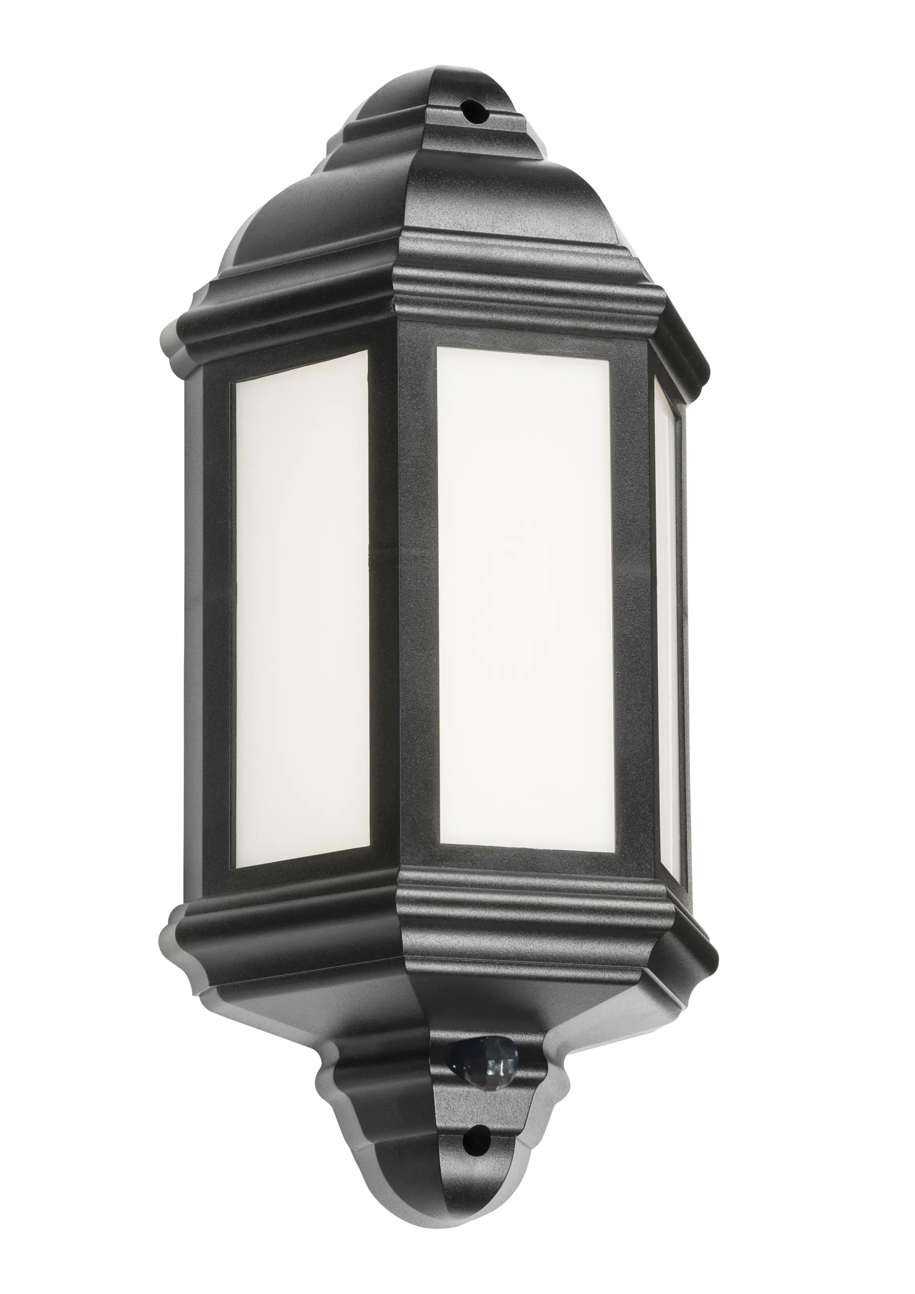 Knightsbridge LANT4 230V IP54 8W LED Half Wall Lantern with PIR - Black