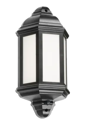 Knightsbridge LANT4 230V IP54 8W LED Half Wall Lantern with PIR - Black