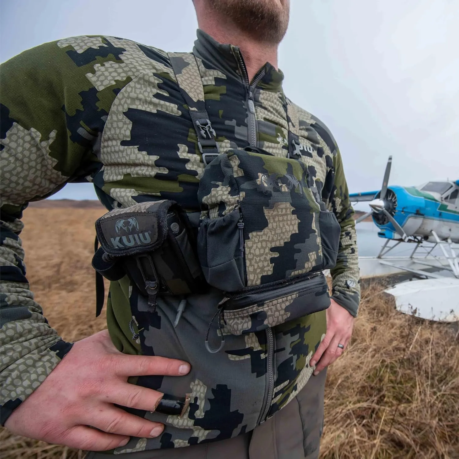 KUIU PRO Bino Harness – Waterproof, Adjustable, One-Hand Lid, Custom Foam Shims, Hydration Rig Compatible Binocular Harness