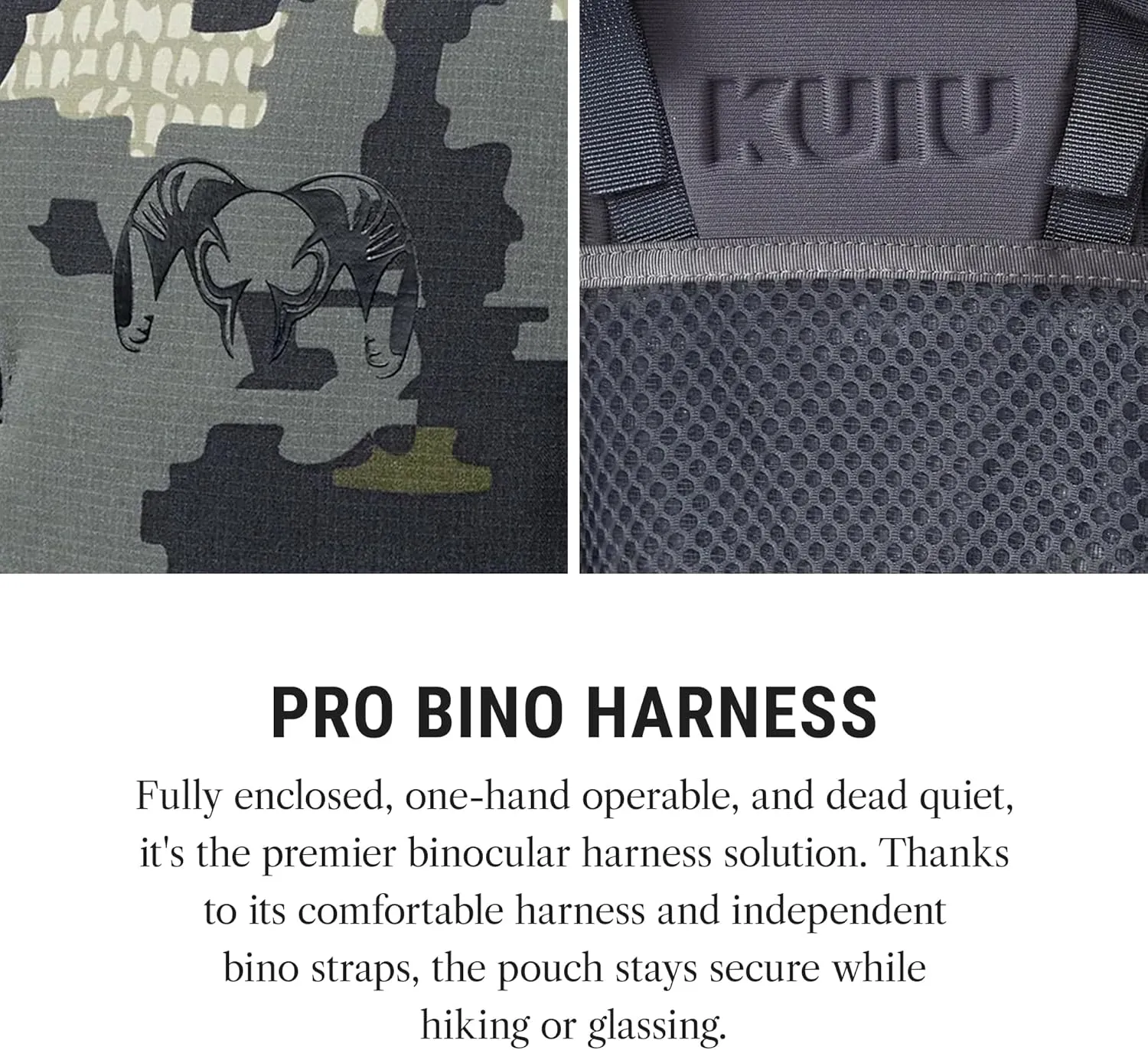 KUIU PRO Bino Harness – Waterproof, Adjustable, One-Hand Lid, Custom Foam Shims, Hydration Rig Compatible Binocular Harness