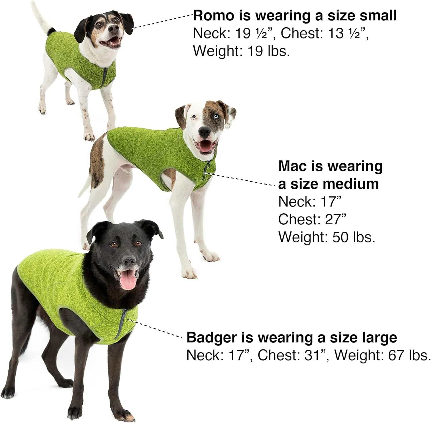Kurgo Core Dog Sweater, Knit Dog Sweater with Fleece Lining, Cold Weather Pet Jacket, Zipper Opening for Harness, Adjustable Neck, Year-Round Sweater for Large Dogs (Heather Blue, Large)