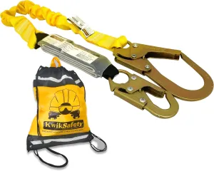 KwikSafety - Charlotte, NC - BOA [1 PACK] External Shock Absorber Single Leg 6ft Safety Lanyard OSHA ANSI Fall Protection Restraint Equipment Snap Rebar Hook Connectors Construction Arborist Roofing
