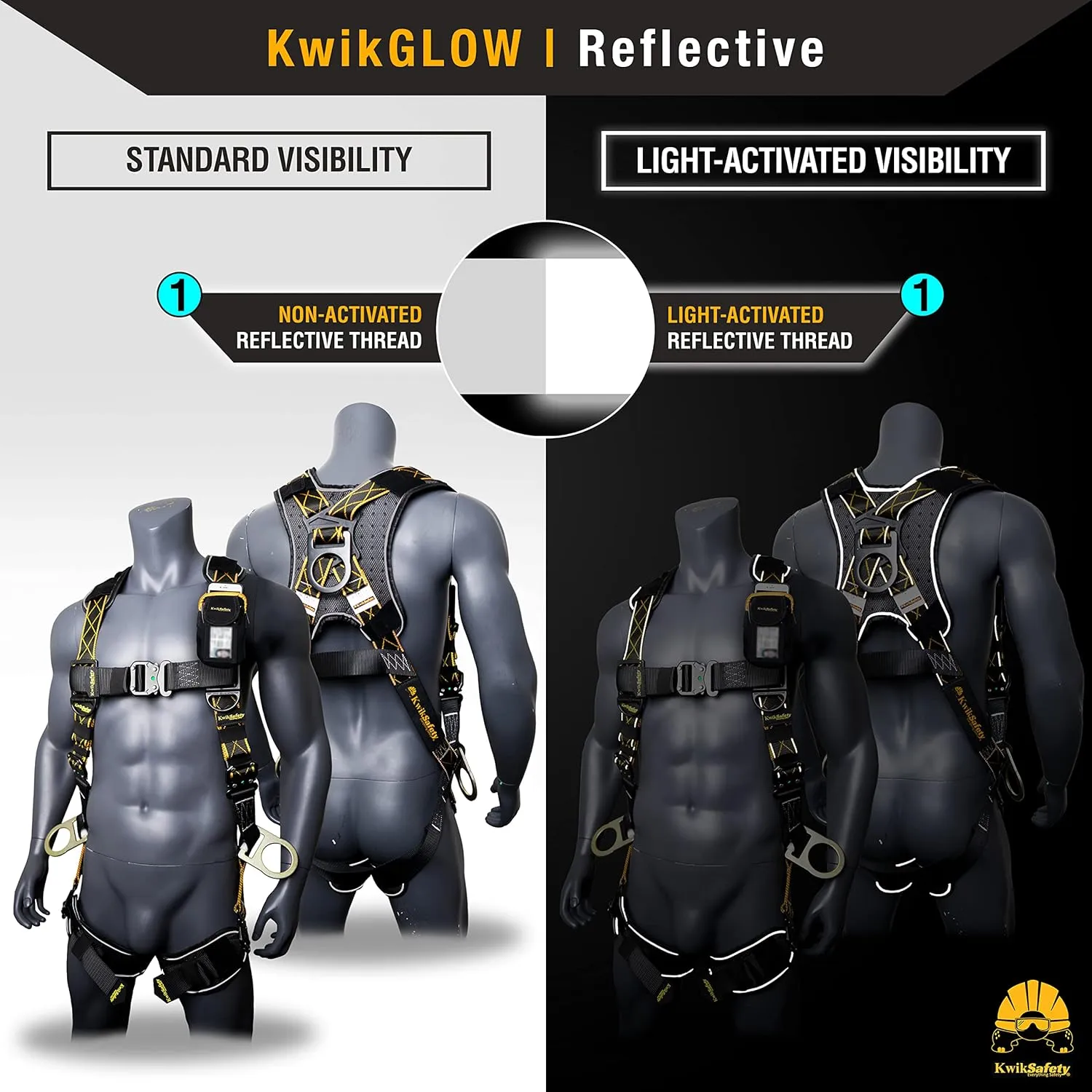 KwikSafety - Charlotte, NC - THUNDER Fall Protection Safety Harness [w/ 3 D-Rings] Construction PPE ANSI Tested OSHA