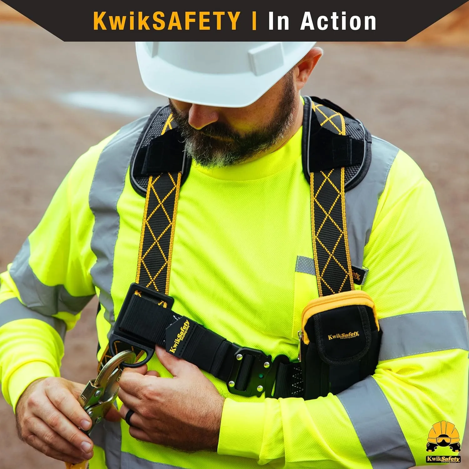 KwikSafety - Charlotte, NC - THUNDER Fall Protection Safety Harness [w/ 3 D-Rings] Construction PPE ANSI Tested OSHA