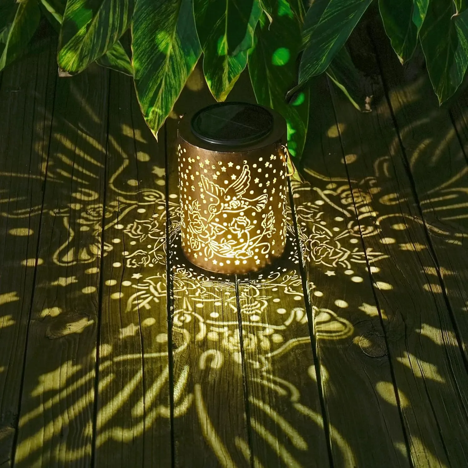 Large Hummingbird Solar Garden Lanterns, Upgraded Solar Panel & 2000mAh Battery Outdoor Waterproof, Housewarming Birthday Gifts, 13.4" Metal Hanging Lights for Backyard Patio Pathway Lawn