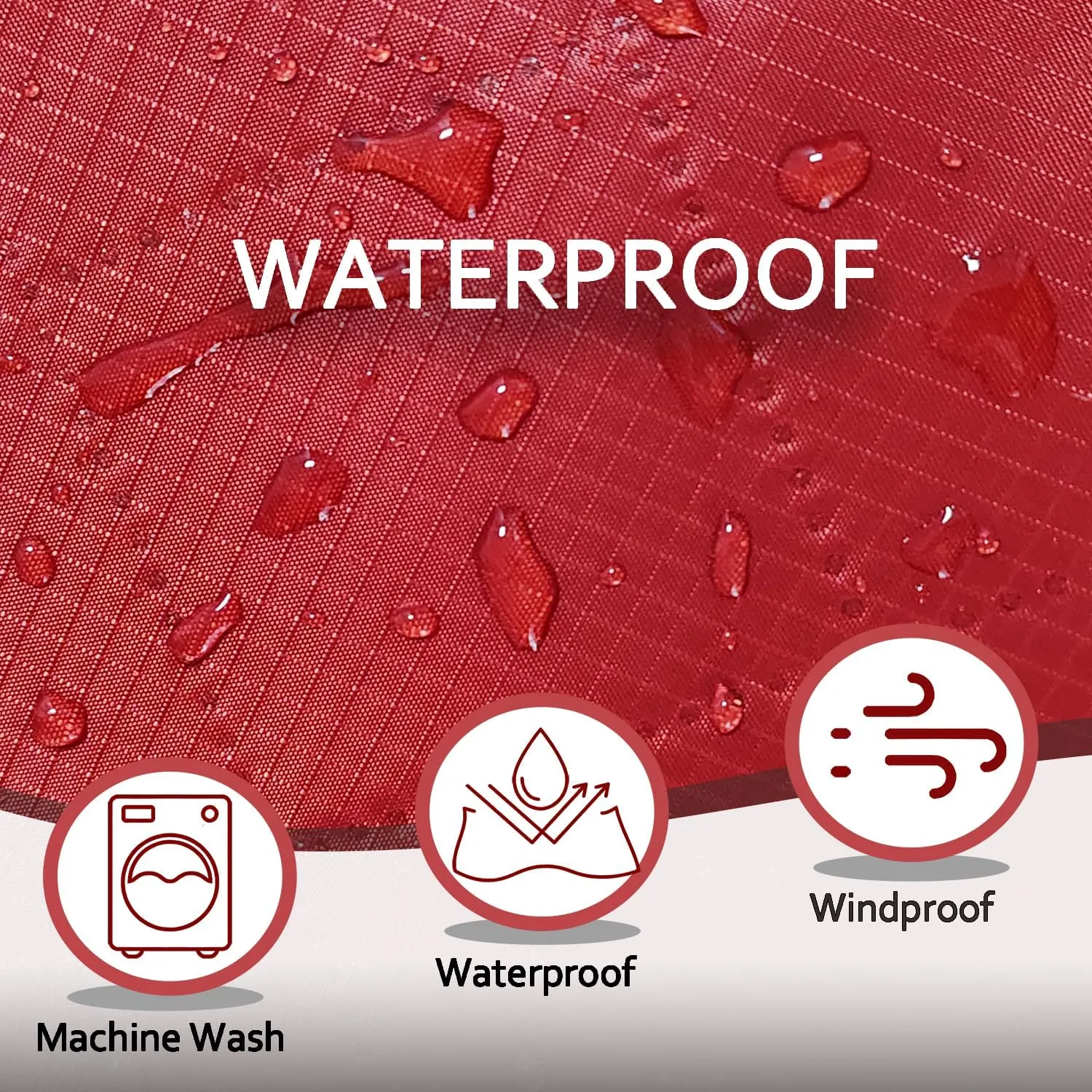 Large Outdoor Blanket Waterproof Quilted-Thick Warm Fleece Blanket for Stadium Camping Picnics Beaches Pets Sports - Sandproof Windproof Washable Portable - Red