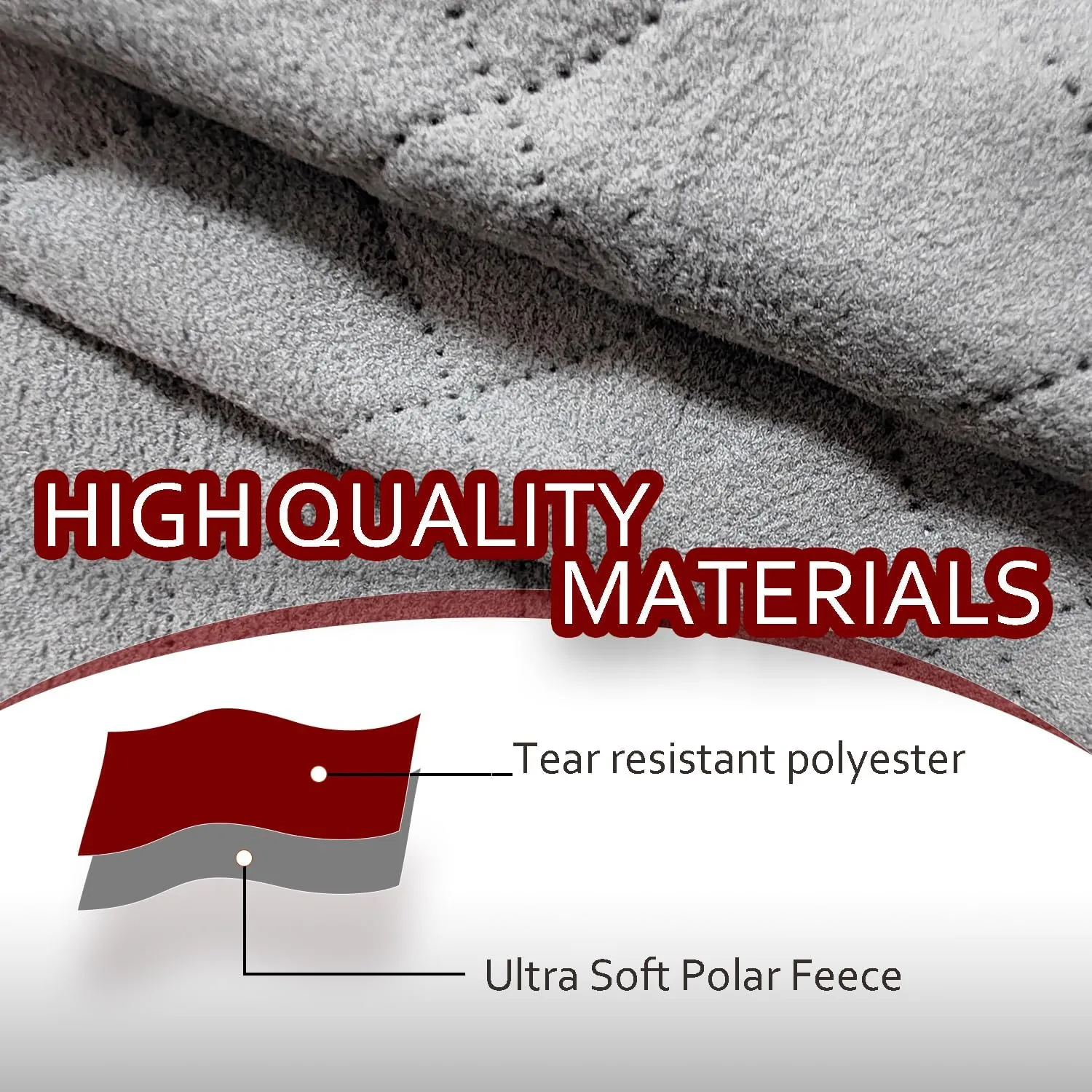 Large Outdoor Blanket Waterproof Quilted-Thick Warm Fleece Blanket for Stadium Camping Picnics Beaches Pets Sports - Sandproof Windproof Washable Portable - Red