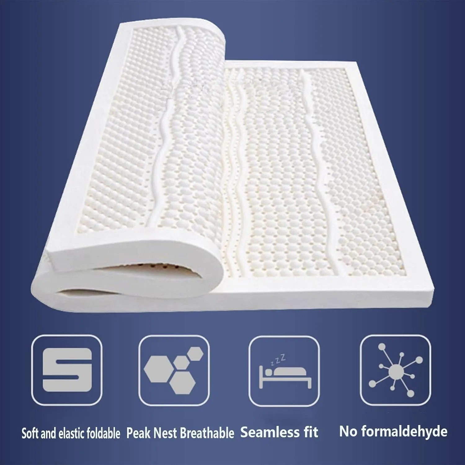 Latex Mattress,Foldable Floor Mattress,Folding Sleeping Pad, Honeycomb Pore Ventilation,100% Natural Latex, Japanese Futon Mattress for Adults