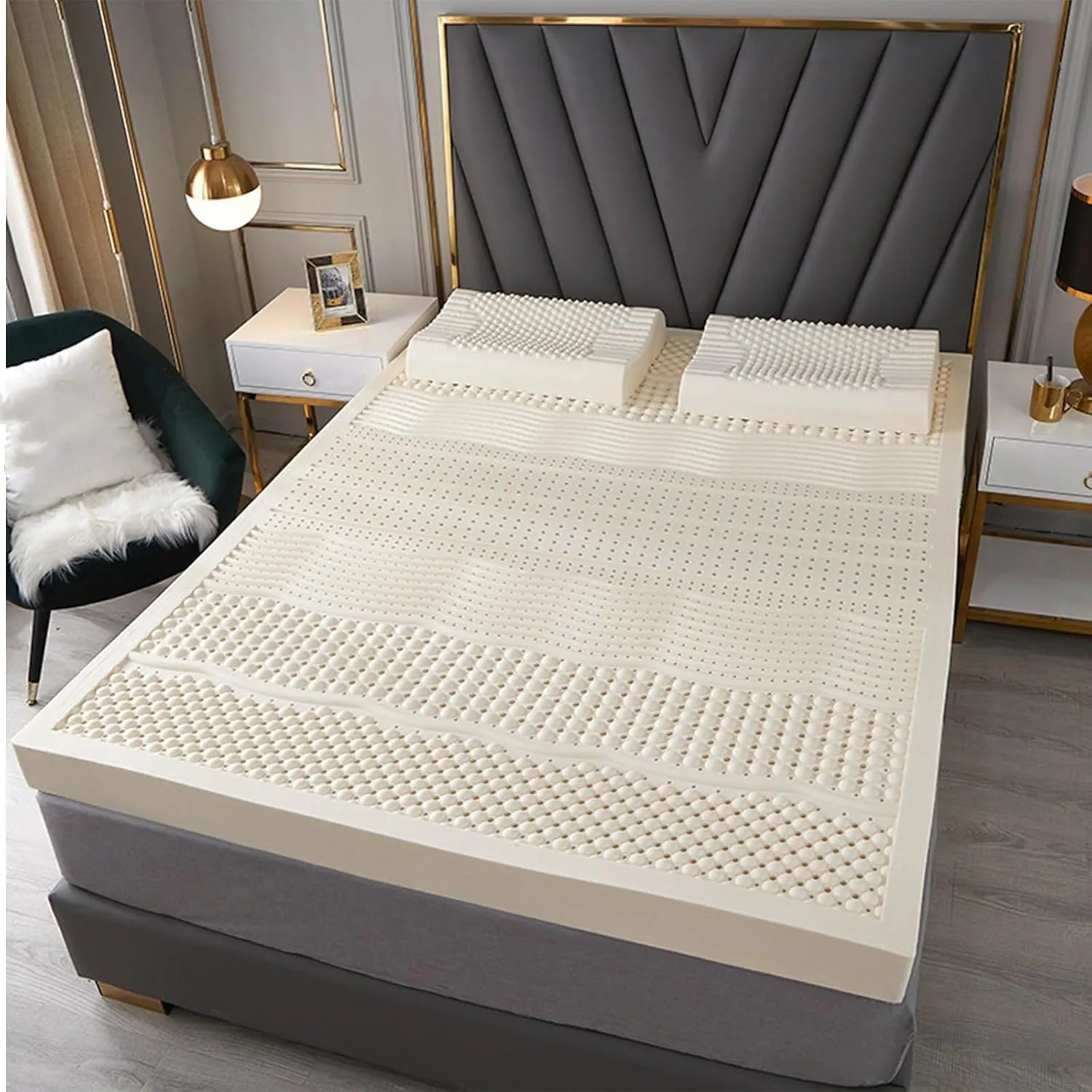 Latex Mattress,Foldable Floor Mattress,Folding Sleeping Pad, Honeycomb Pore Ventilation,100% Natural Latex, Japanese Futon Mattress for Adults