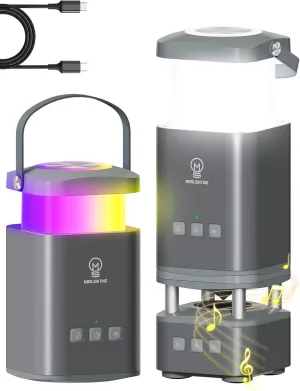 LED Camping Lantern Rechargeable, LED Lanterns with Bluetooth Speaker, RGB Camping Light, 10000mAh Power Bank, 4 Lighting Modes, IP44 Waterproof, Portable Lanterns for Power Outage