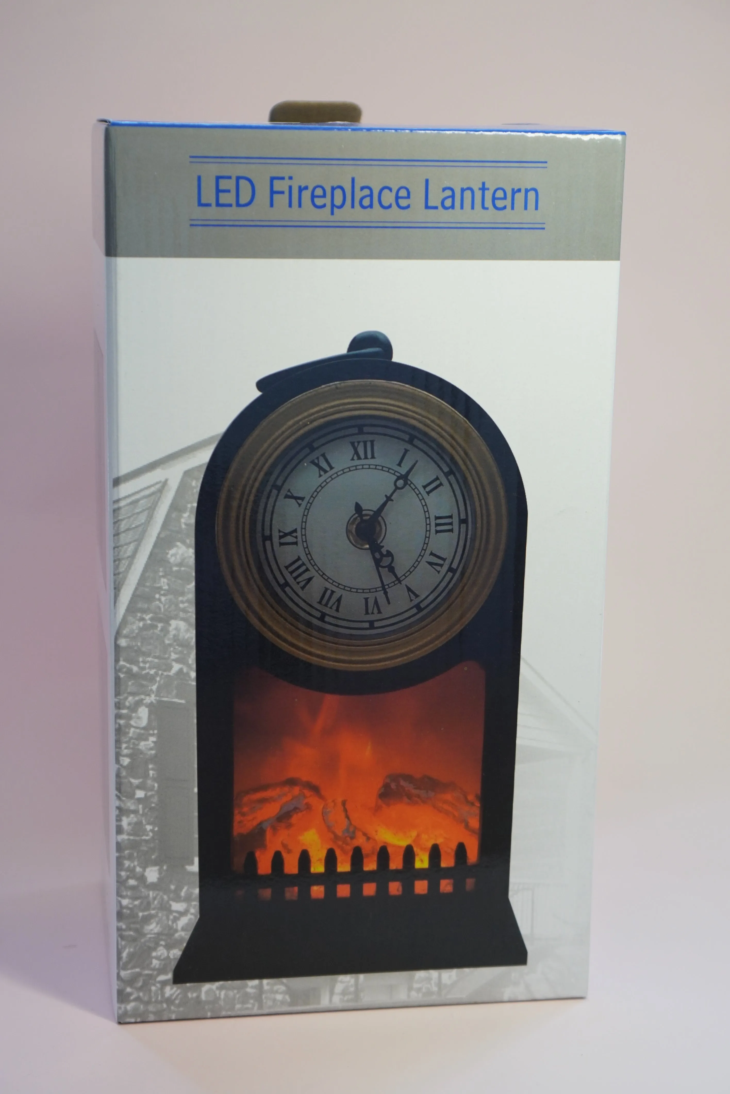 LED Fireplace Clock Lantern