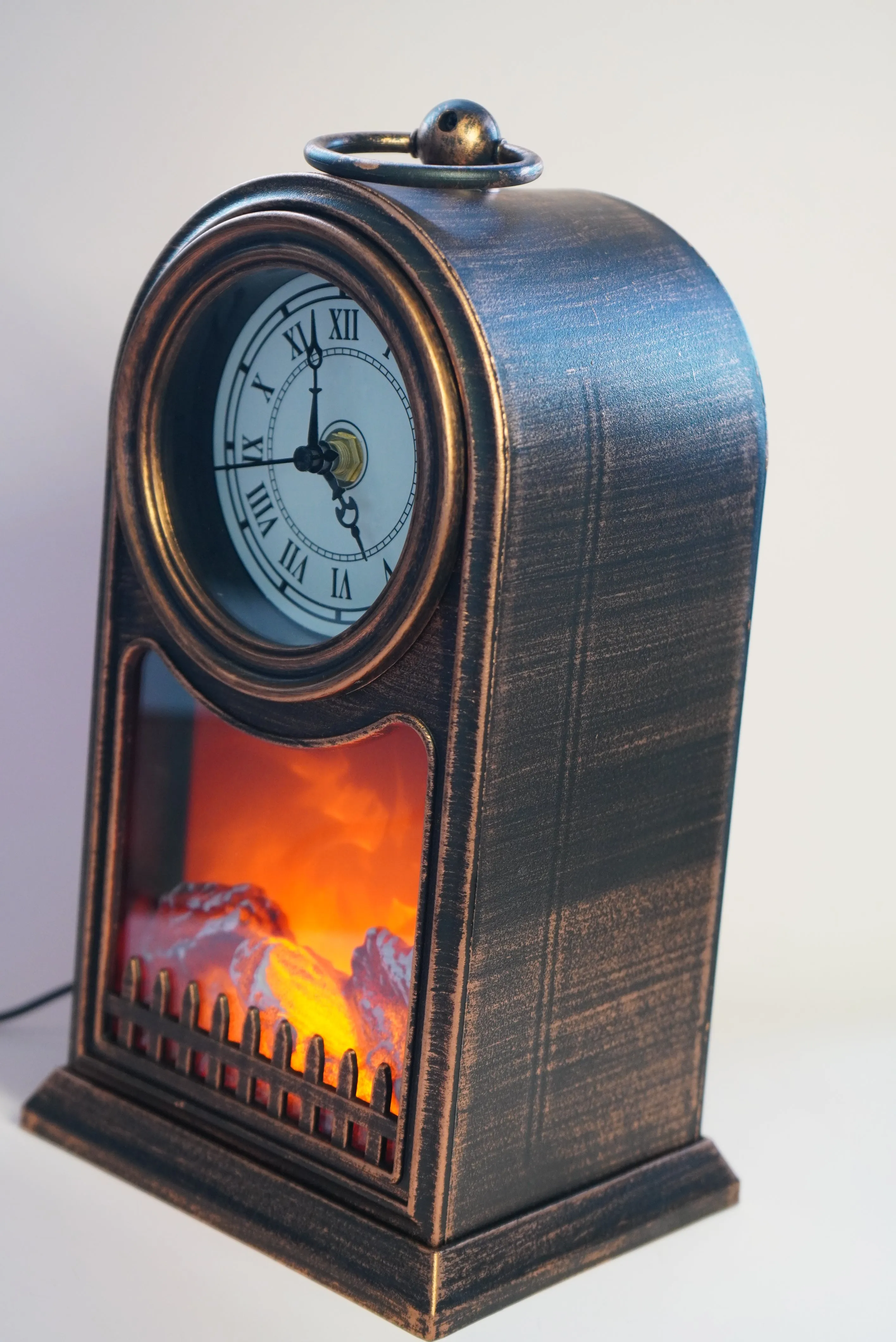 LED Fireplace Clock Lantern