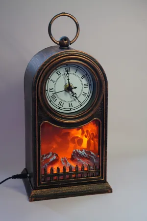 LED Fireplace Clock Lantern