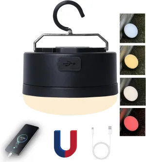LED Rechargeable Camping Light, 4 Modes, Bright Tent Light with Magnetic Base, Red Light Camping Lantern, Portable Flashlight, Power Outage Light