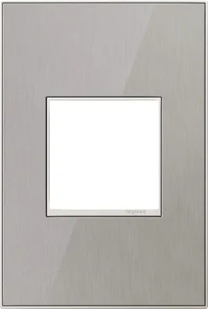 Legrand adorne 1-Gang Brushed Stainless Square Stainless Steel Wall Plate