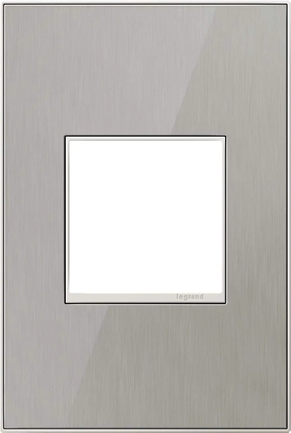 Legrand adorne 1-Gang Brushed Stainless Square Stainless Steel Wall Plate