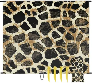 Leopard Beach Blanket, Sandproof Beach Mat, Adults Waterproof Quick Drying Sand Free Mat with 4 x Ground Spikes for Outdoor Travel Camping Hiking, Cheetah Print