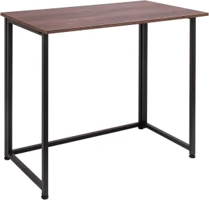 Leopard Outdoor Products Folding Computer Desk for Small Spaces, Space-Saving Home Office Foldable Computer Laptop Writing Desk, Compact Study Reading Table (Dark Brown)
