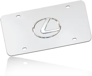 LEXUS Au-Tomotive Gold Logo Chrome on Chrome License Plate